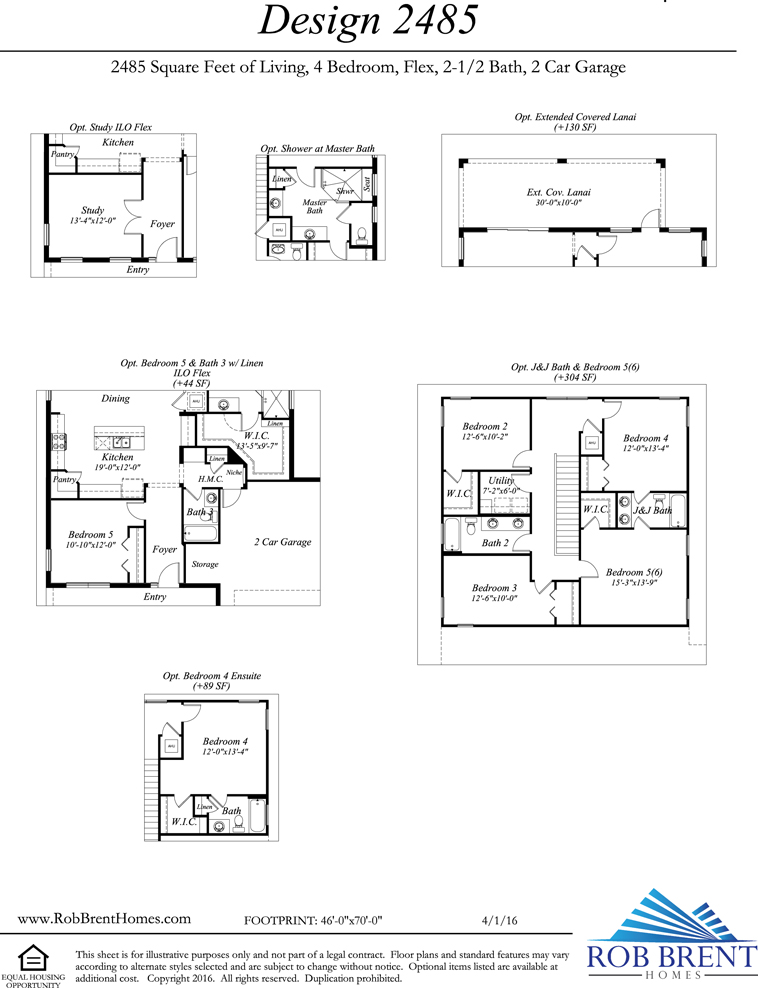 The Brossard Floor plan options